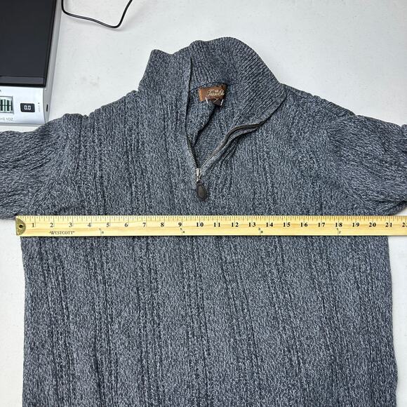 Tasso Elba Mens Heavy Knit 1/4 Zip Pullover Sweater Size Medium Grey Marled - Picture 7 of 10